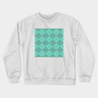 Aqua Green Illusion Geometric Patterns Crewneck Sweatshirt